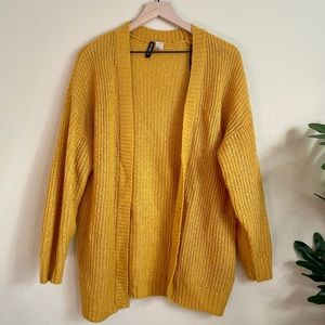 Mustard yellow knitted cardigan